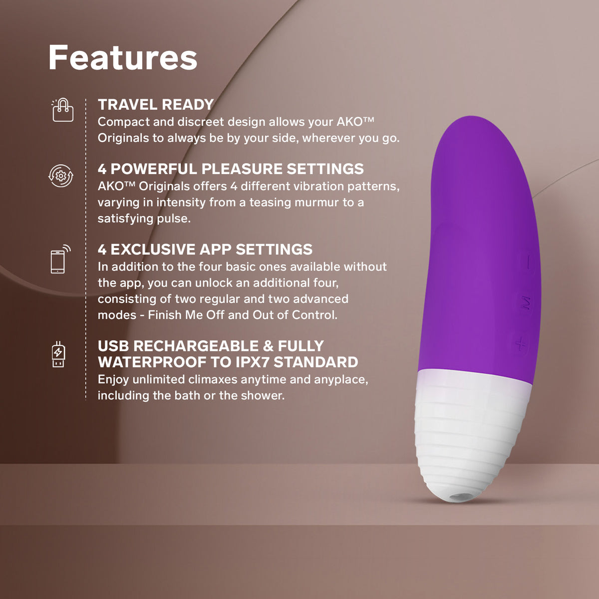 LELO - Originals AKO App-Controlled Clitoral Vibrator (Purple)