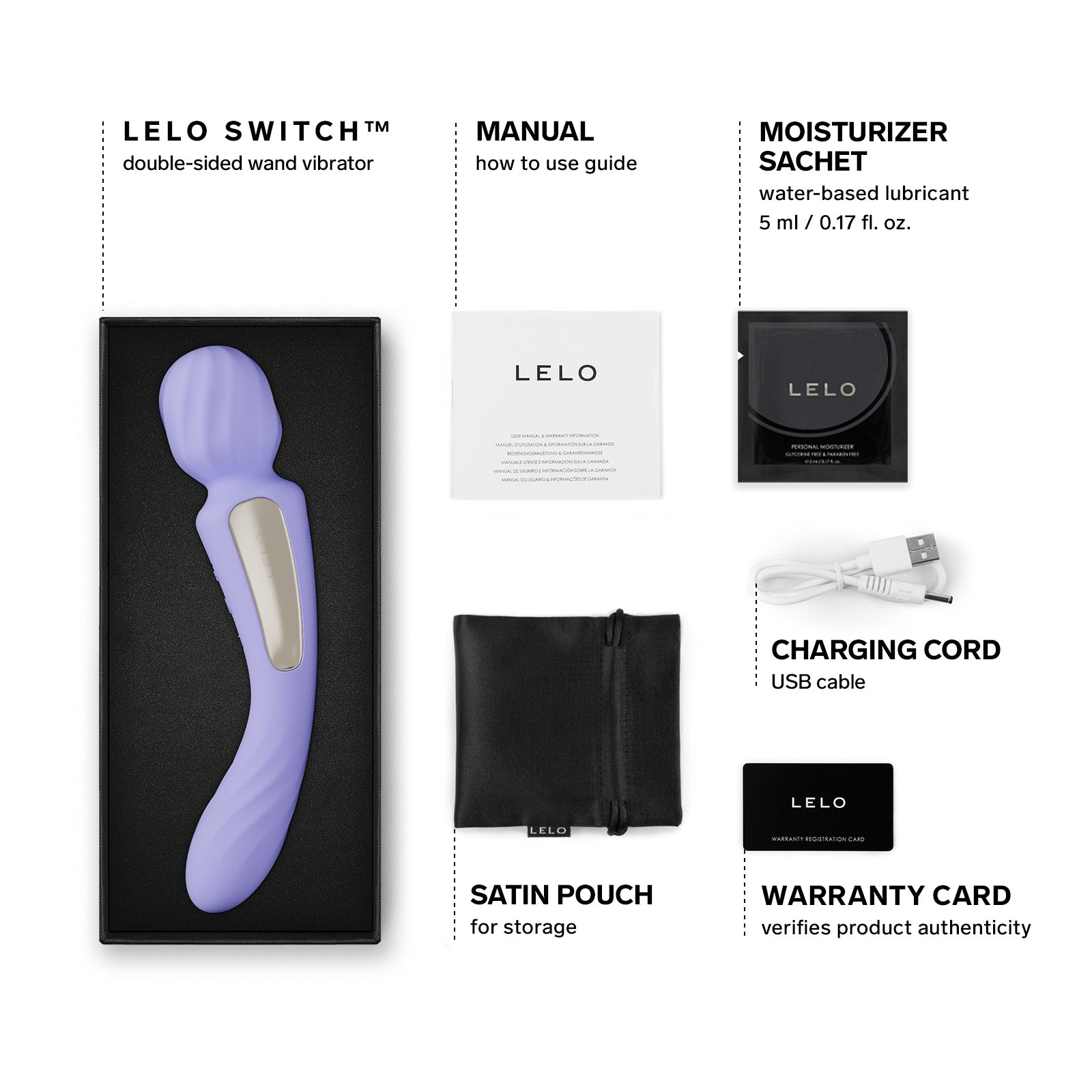 LELO - Switch App-Controlled Double Sided Wand Massager Vibrator