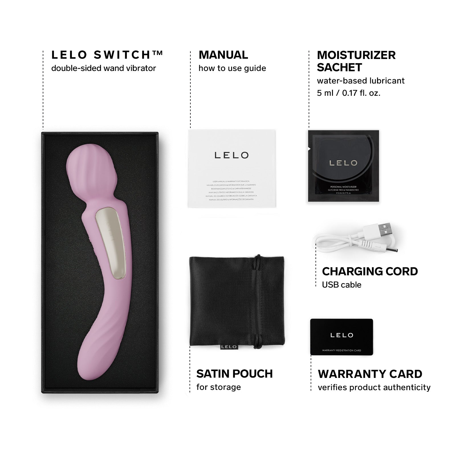 LELO - Switch App-Controlled Double Sided Wand Massager Vibrator