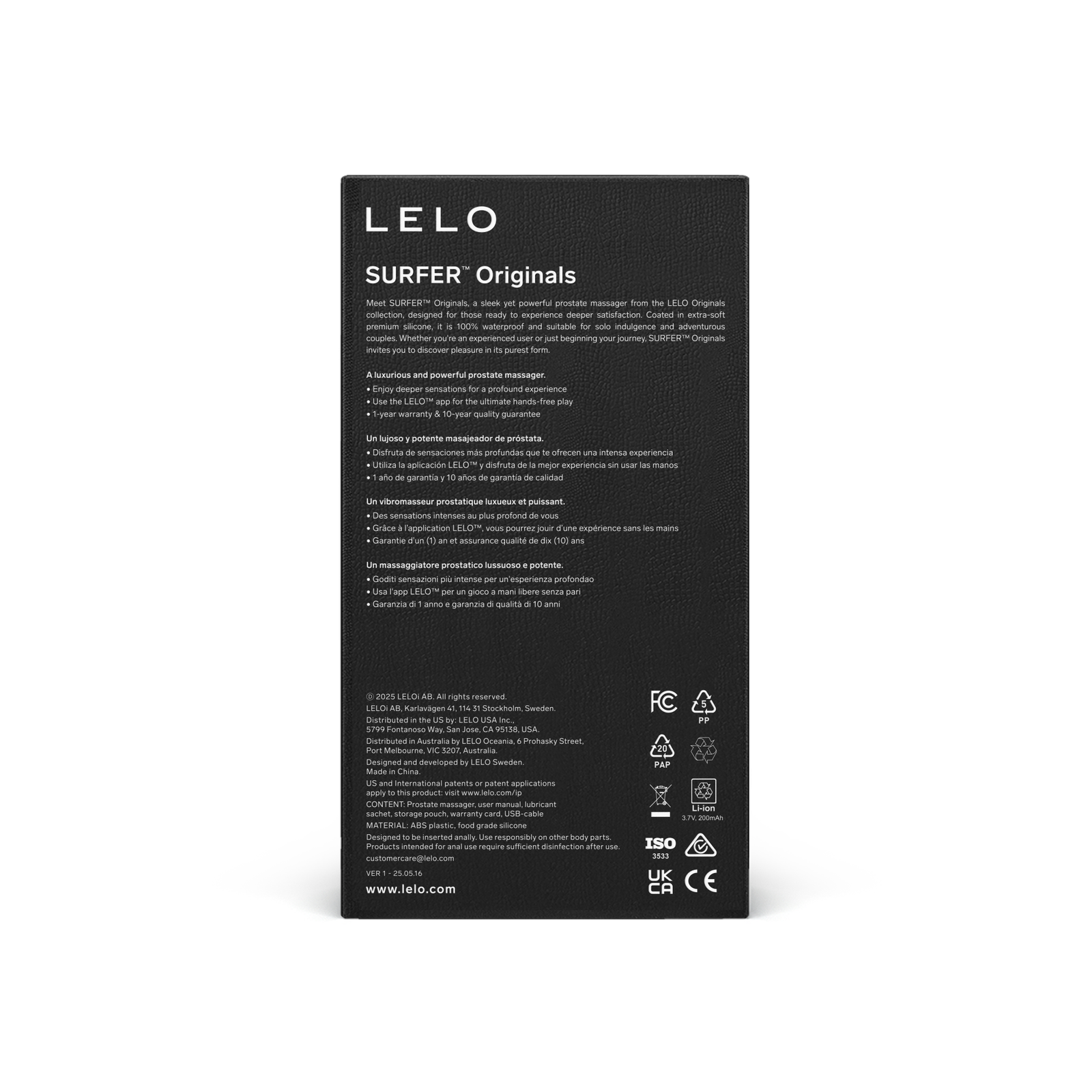 LELO - Originals SURFER App-Controlled Prostate Massager (Purple)