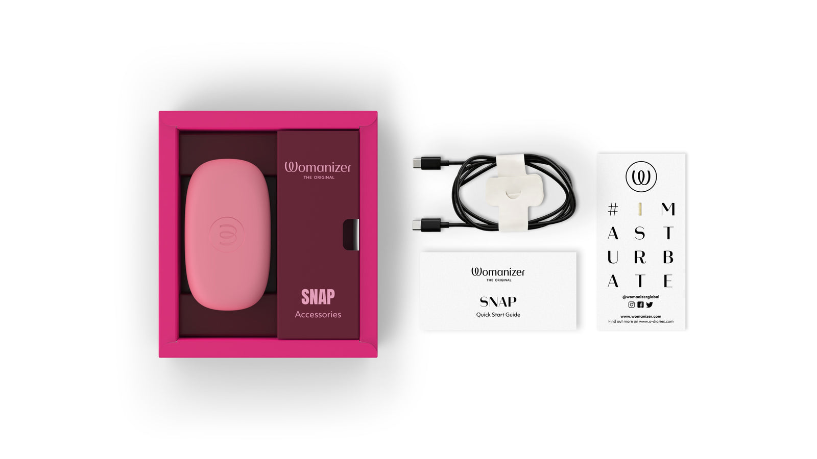 Womanizer - Snap Portable Pleasure Air Clitoral Stimulator (Crushed Berry)