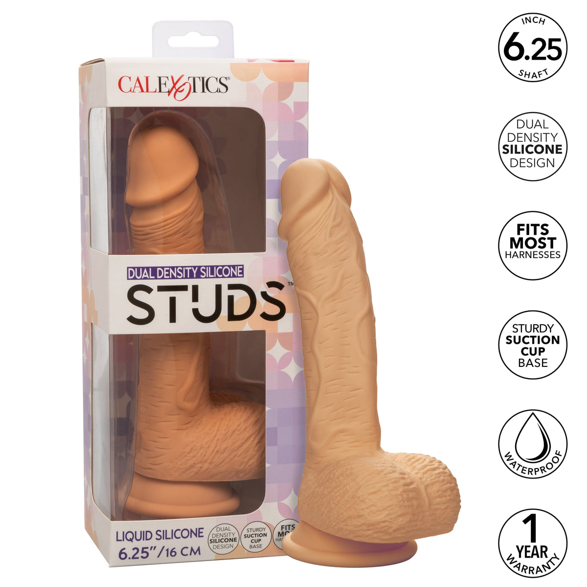 California Exotics - Dual Density Silicone Studs Realistic Dildo Realistic Dildo with suction cup (Non Vibration) CherryAffairs