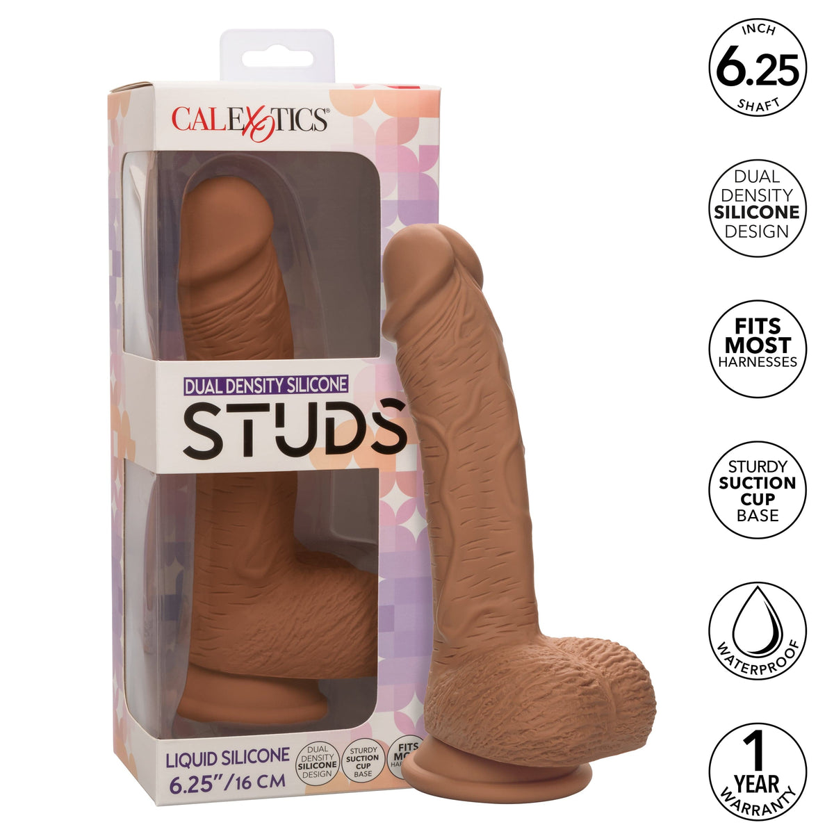 California Exotics - Dual Density Silicone Studs Realistic Dildo Realistic Dildo with suction cup (Non Vibration) CherryAffairs