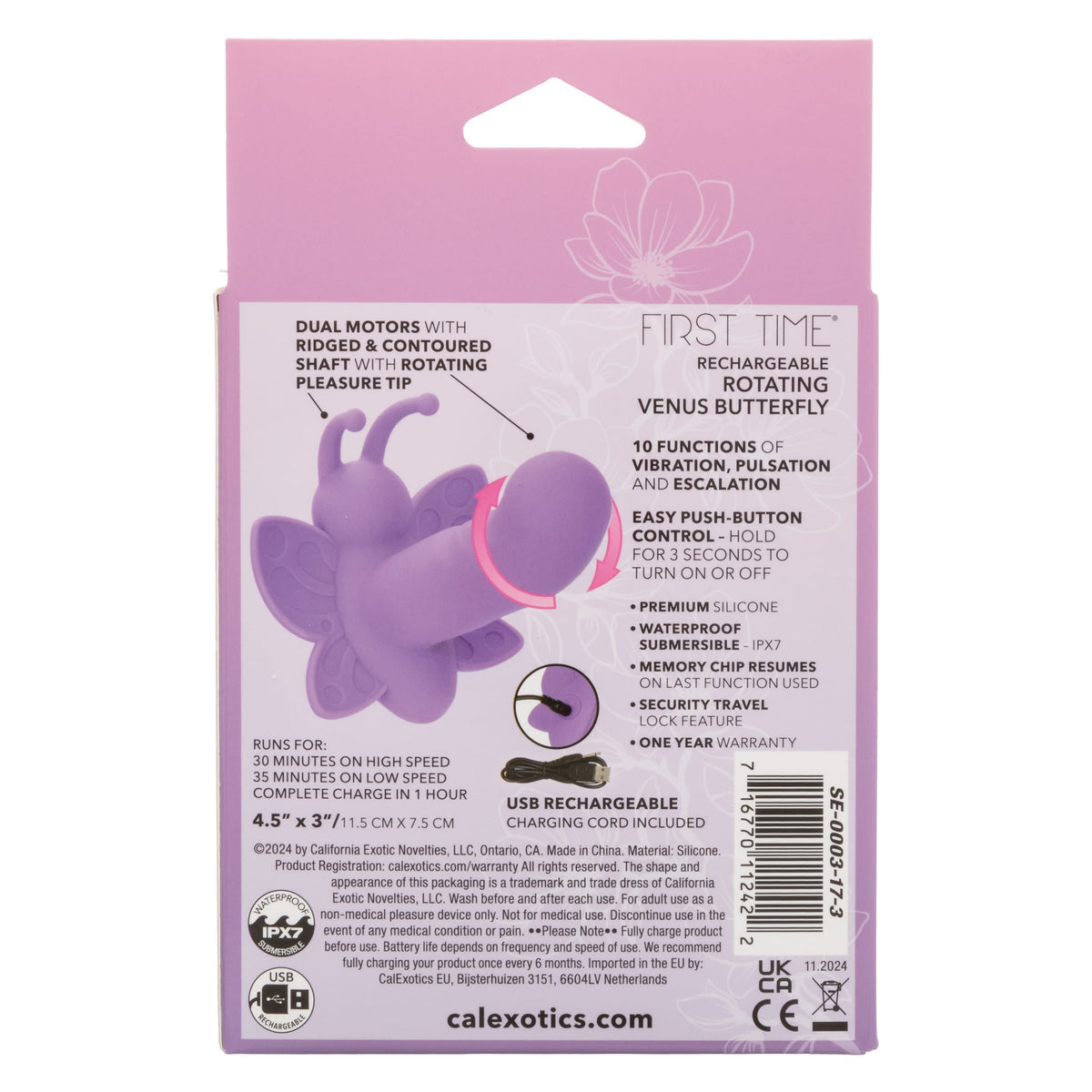 California Exotics - First Time Rotating Venus Butterfly Vibrator (Purple) CE2127 CherryAffairs