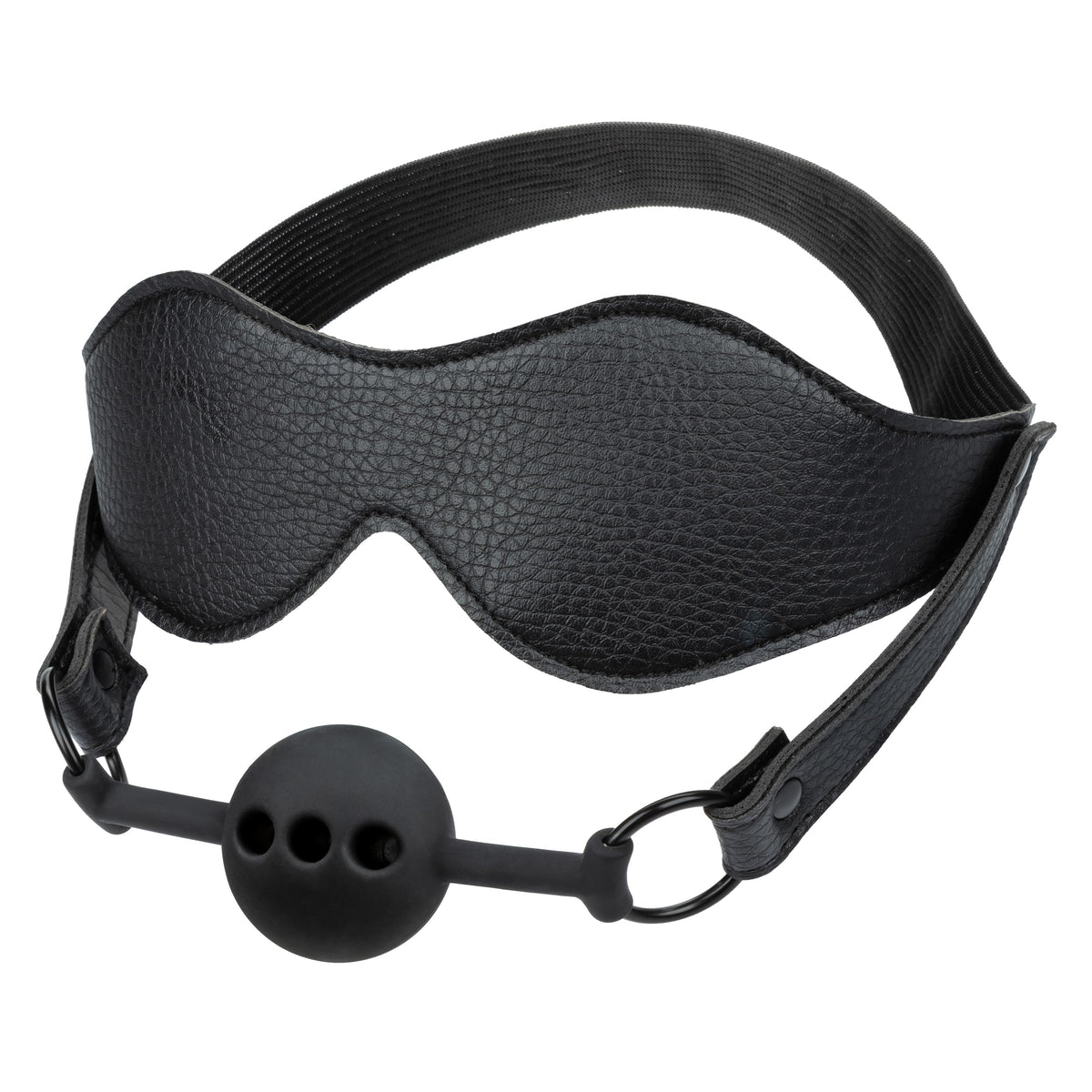 California Exotics - Nocturnal Collection Eye Mask and Breathable Ball Gag (Black) CE2136 CherryAffairs