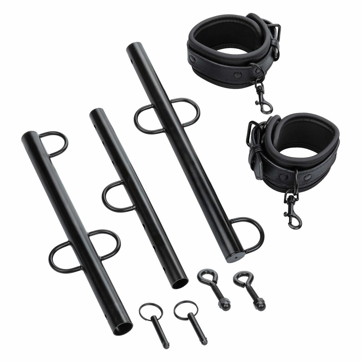 California Exotics - Nocturnal Collection Spreader Bar with Cuffs (Black) CE2119 CherryAffairs