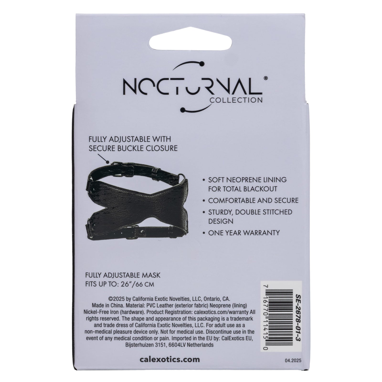 California Exotics - Nocturnal Collection X Eye Mask (Black) CE2138 CherryAffairs