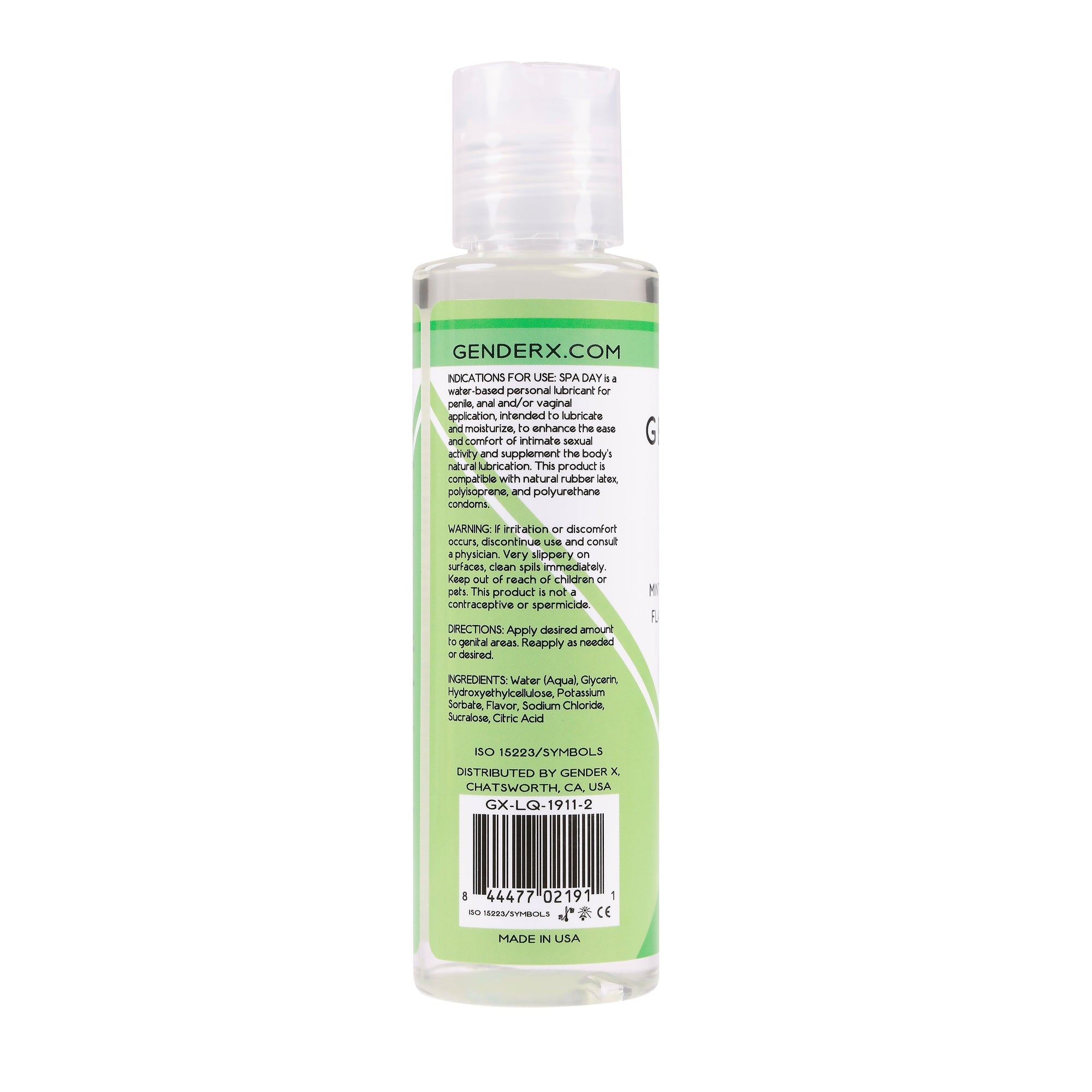 Evolved - Gender X Spa Day Mint Lime Cucumber Flavored Lube - Lube (Water Based)