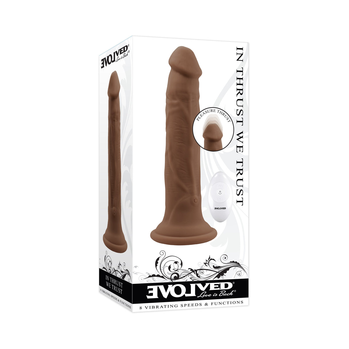 Evolved - In Thrust We Trust Remote Realistic Dildo 9.5’’ - Realistic Dildo with suction cup (Vibration) Rechargeable