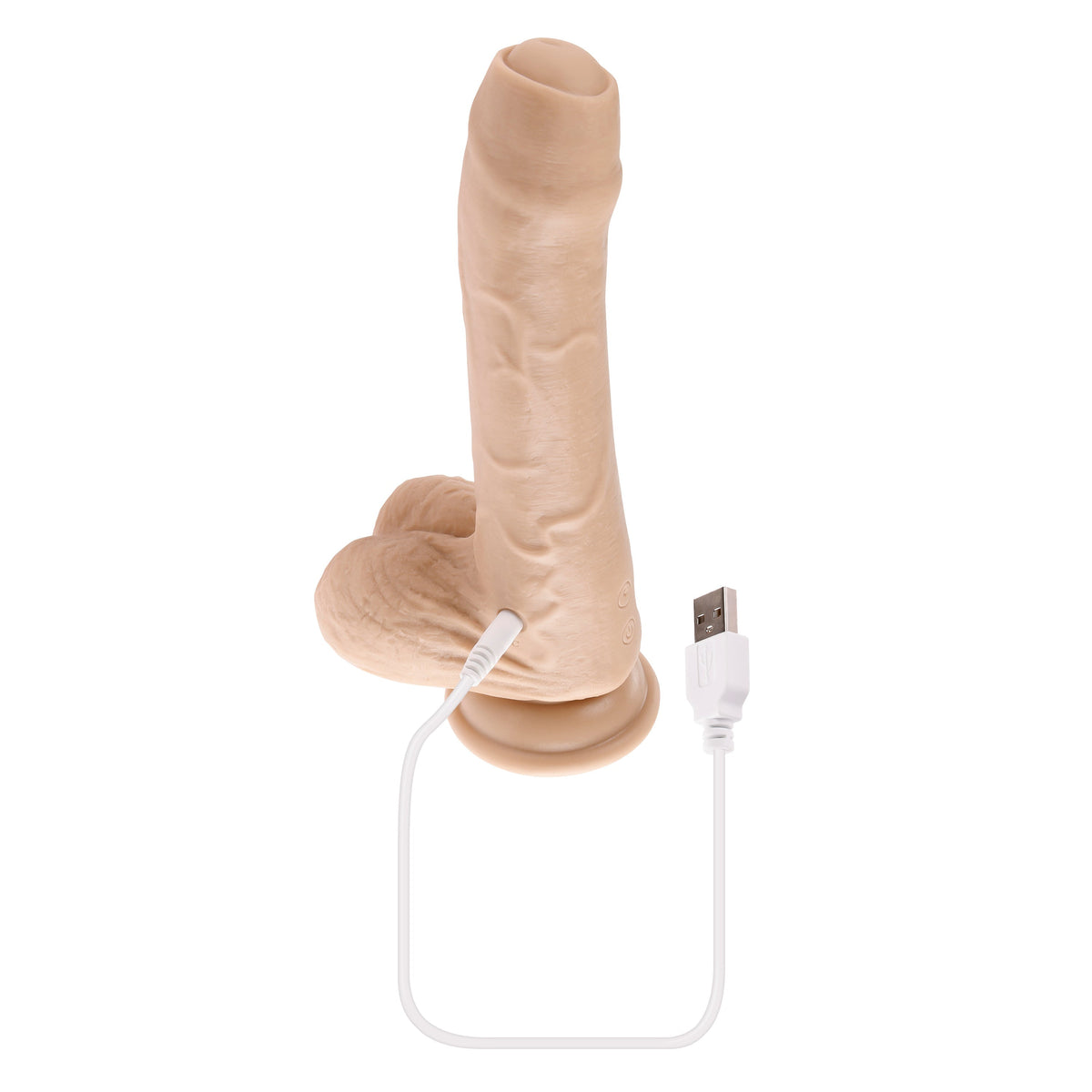 Evolved - Peek A Boo Uncircumcised Realistic Vibrating Dildo 8’’ - Realistic Dildo with suction cup (Vibration)