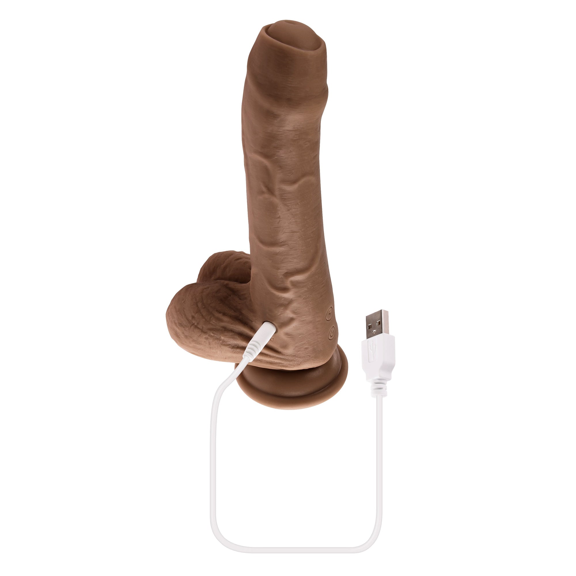 Evolved - Peek A Boo Uncircumcised Realistic Vibrating Dildo 8’’ - Realistic Dildo with suction cup (Vibration)