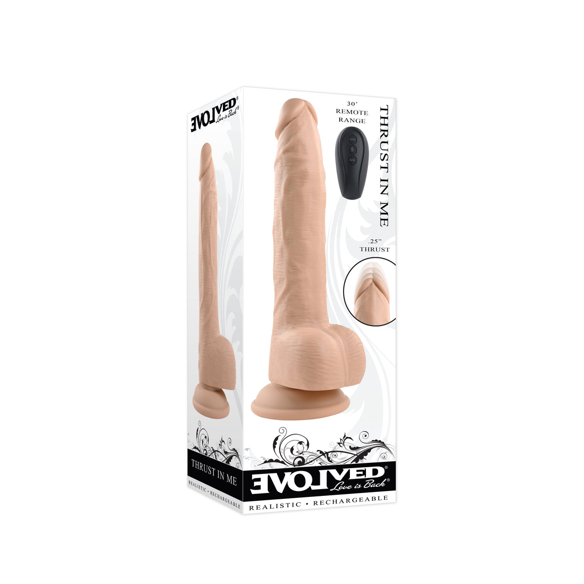 Evolved - Thrust In Me Vibrating Realistic Dildo 9.25’’ - Realistic Dildo with suction cup (Vibration) Rechargeable