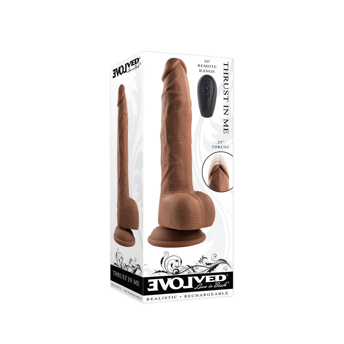 Evolved - Thrust In Me Vibrating Realistic Dildo 9.25’’ - Realistic Dildo with suction cup (Vibration) Rechargeable