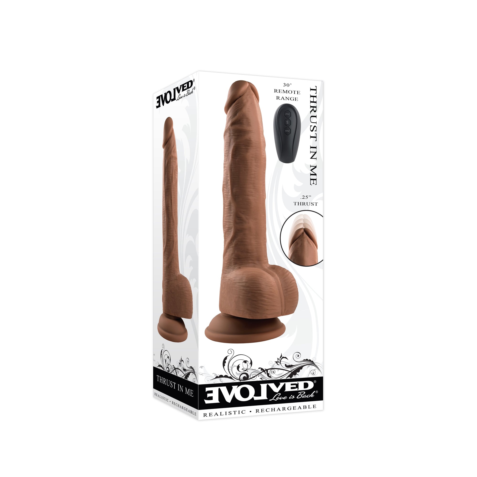 Evolved - Thrust In Me Vibrating Realistic Dildo 9.25’’ - Realistic Dildo with suction cup (Vibration) Rechargeable