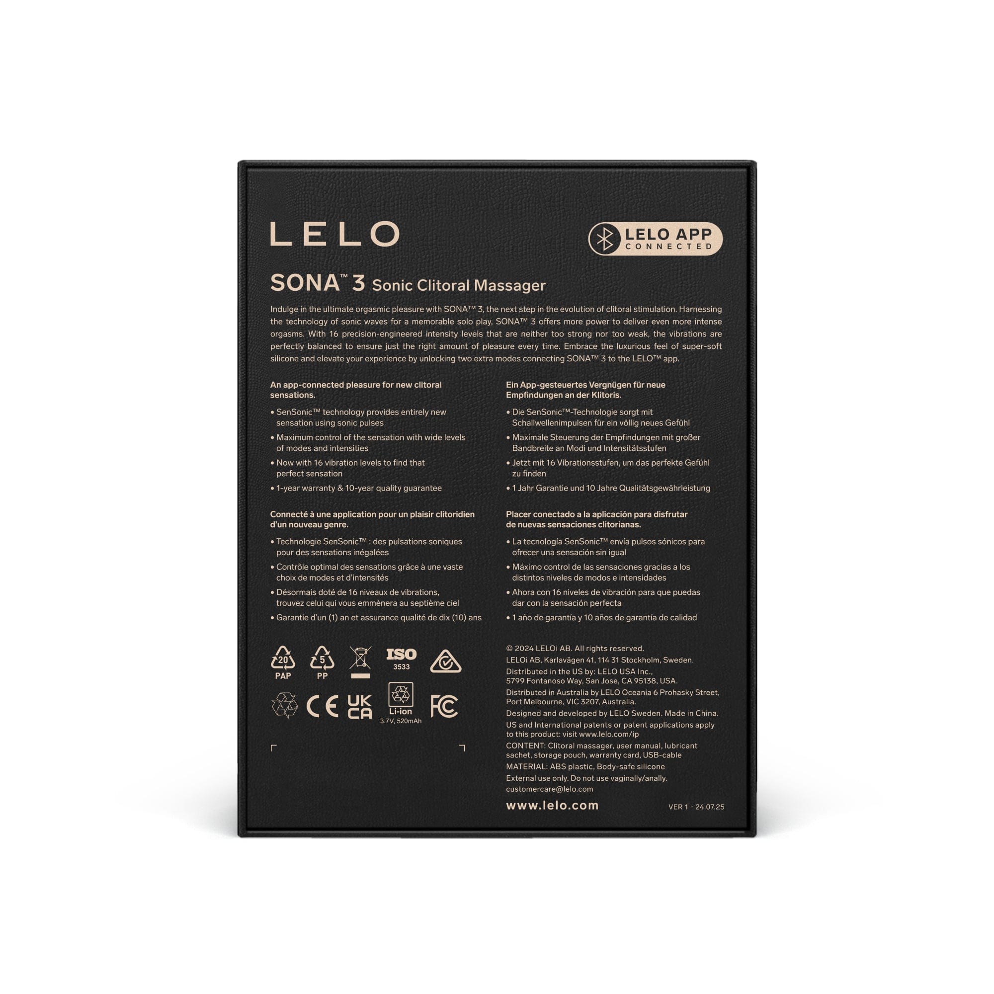 LELO - Sona 3 App-Controlled Sonic Clitoral Air Masaager CherryAffairs