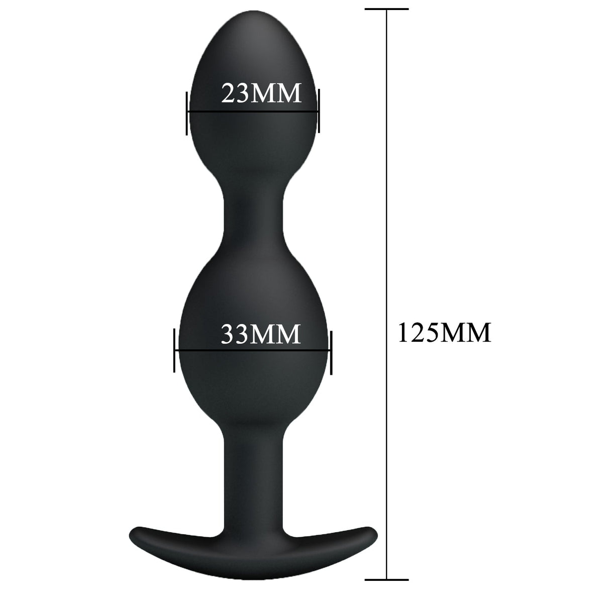 Pretty Love - Heavy Balls Silicone Butt Plug (Black) - Anal Plug (Non Vibration)