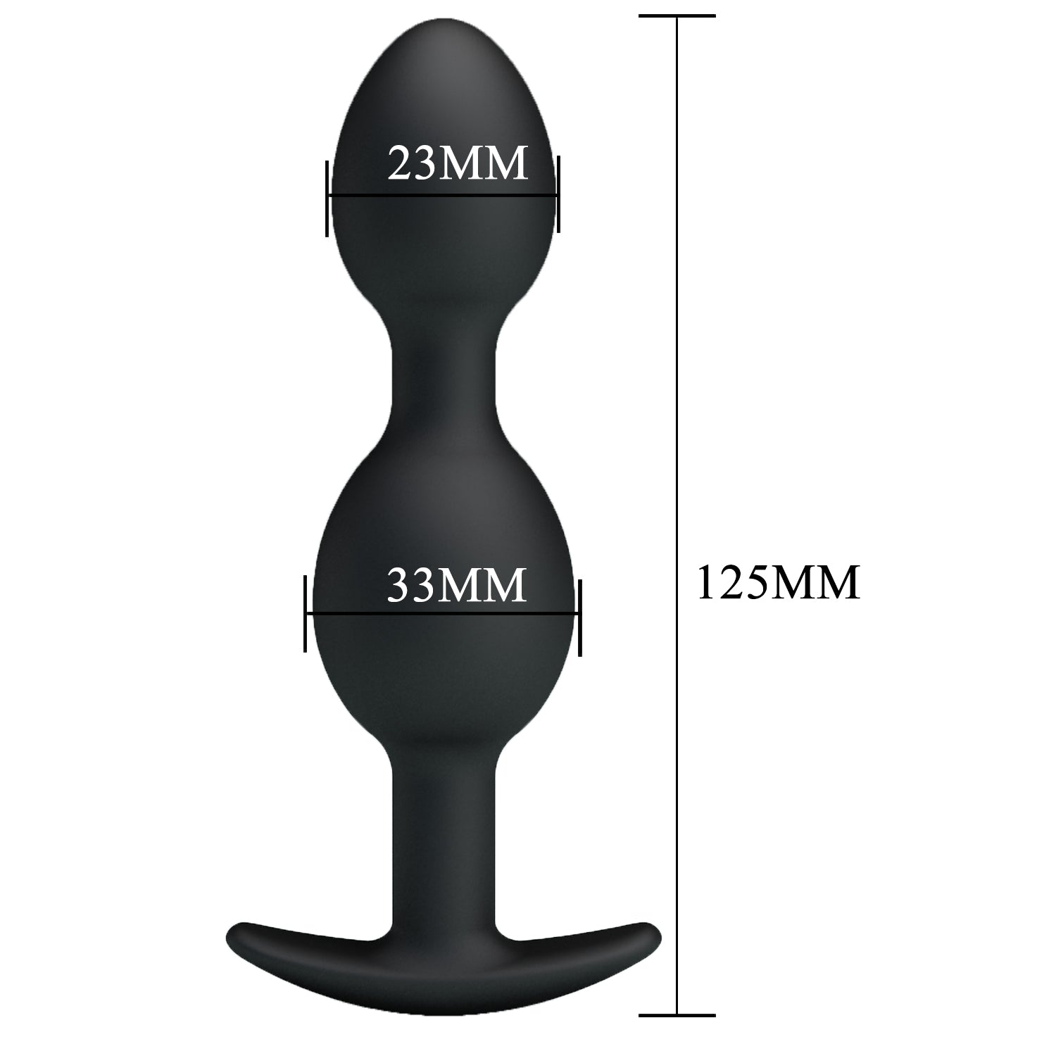 Pretty Love - Heavy Balls Silicone Butt Plug (Black) - Anal Plug (Non Vibration)