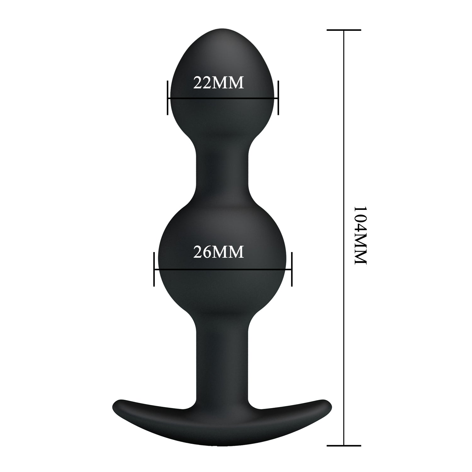 Pretty Love - Heavy Balls Silicone Butt Plug (Black) - Anal Plug (Non Vibration)