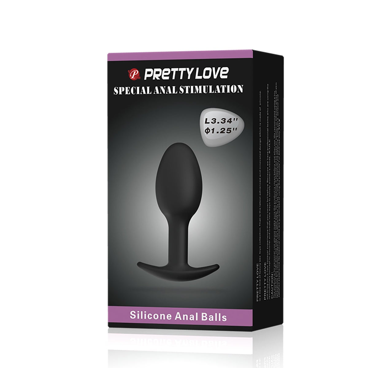Pretty Love - Heavy Balls Silicone Butt Plug (Black) - Anal Plug (Non Vibration)