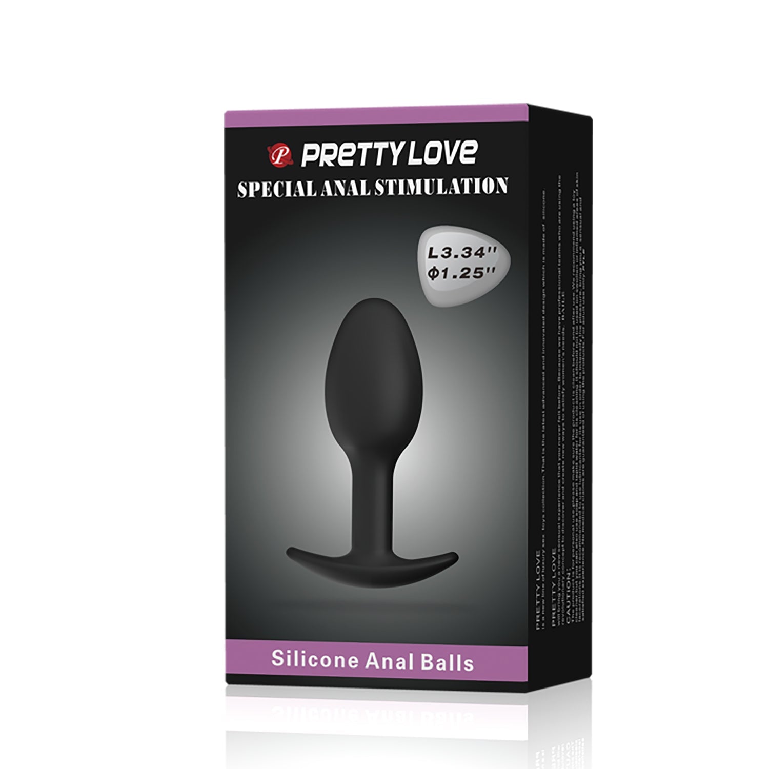Pretty Love - Heavy Balls Silicone Butt Plug (Black) - Anal Plug (Non Vibration)