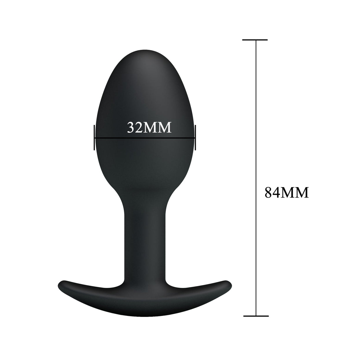 Pretty Love - Heavy Balls Silicone Butt Plug (Black) - Anal Plug (Non Vibration)
