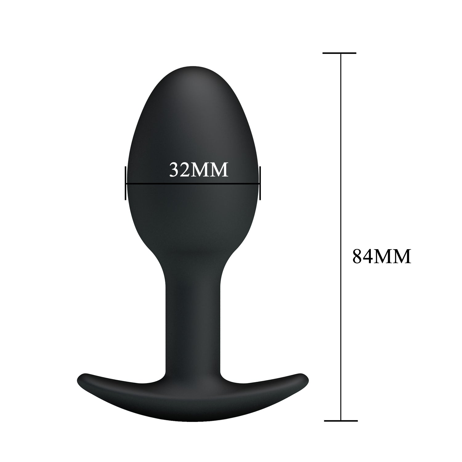 Pretty Love - Heavy Balls Silicone Butt Plug (Black) - Anal Plug (Non Vibration)