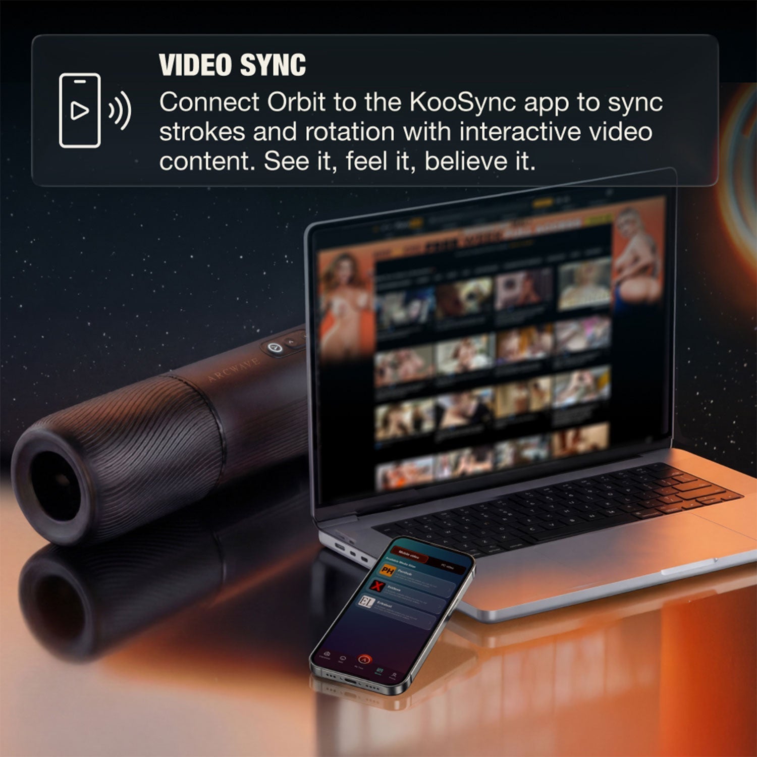 Arcwave - Orbit App-Controlled Rotating Stroker Masturbator (Black)