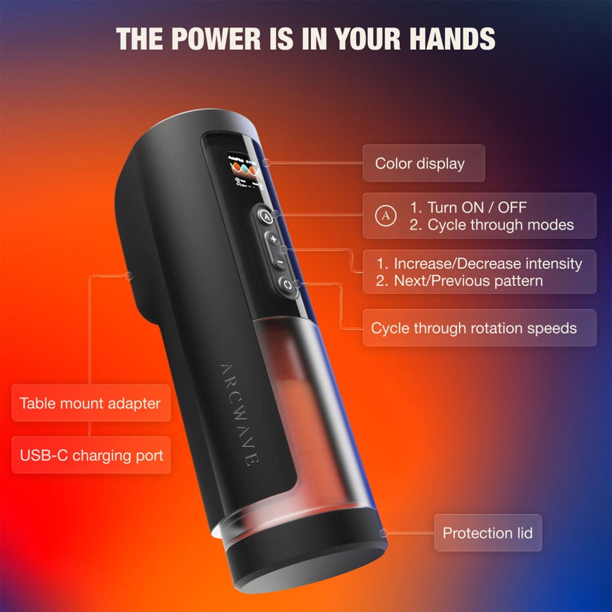 Arcwave - Thruster App Controlled Thrusting and Rotating Stroker Masturbator