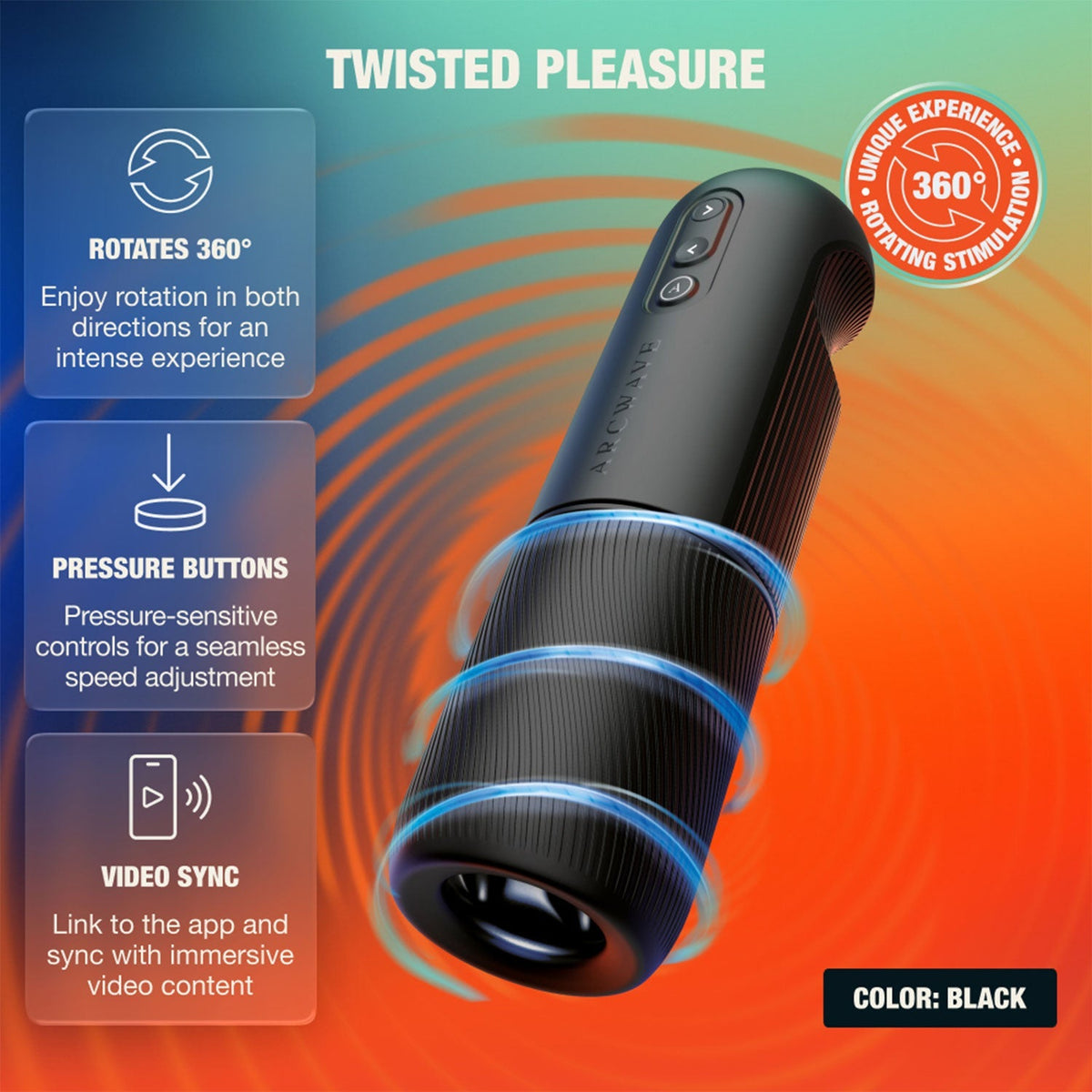 Arcwave - Orbit App-Controlled Rotating Stroker Masturbator (Black)