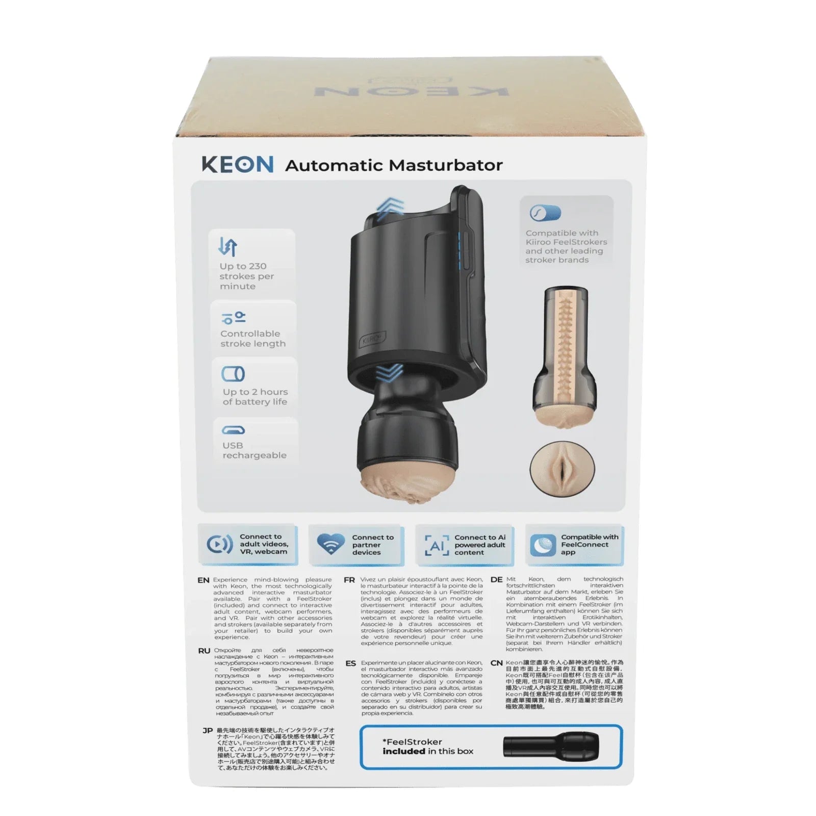 Kiiroo - Keon App Controlled Interactive Automatic Device with WiFi Connectivity with Stroker Combo Set
