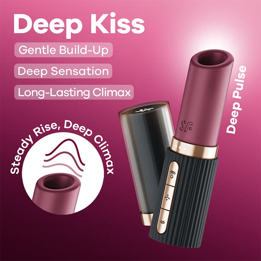 Satisfyer - Deep Kiss Clitoral Air Stimulator Vibrator (Berry) STF1307 Durio Asia Wholesale