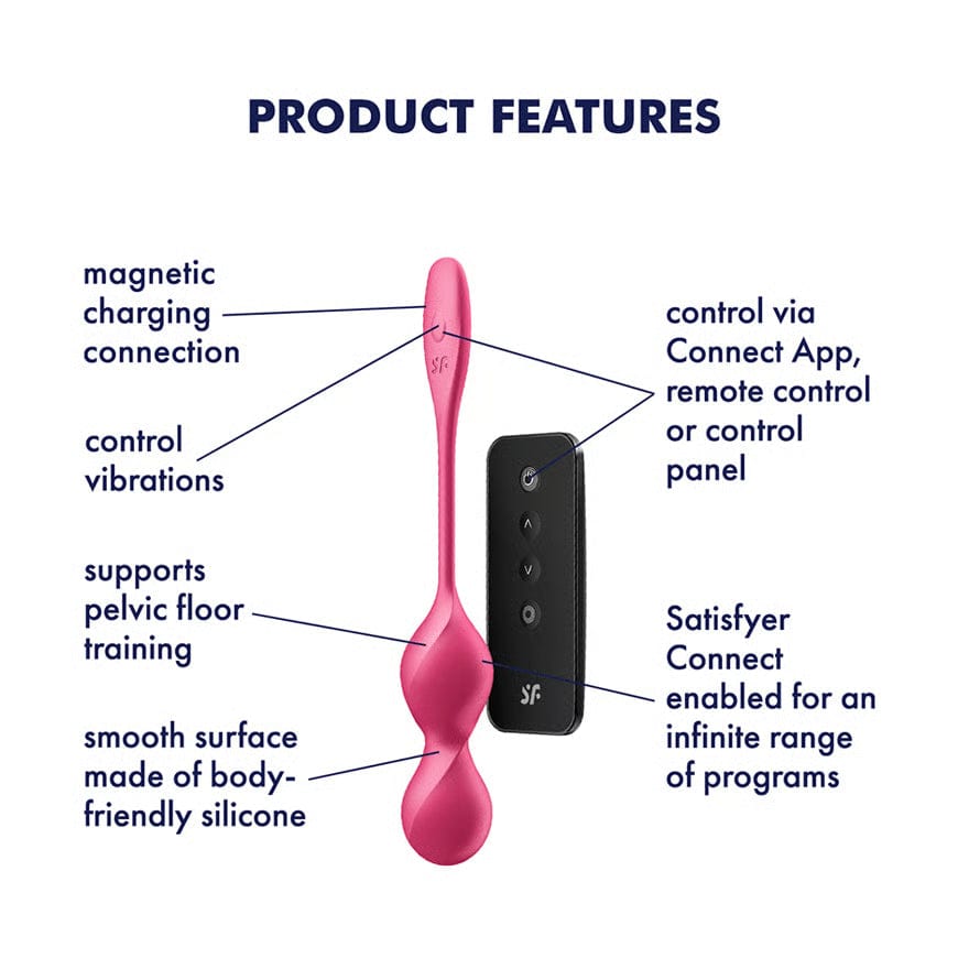 Satisfyer - Love Birds 2 App-Controlled Pelvic Training Kegel Balls (Pink) STF1305 Durio Asia Wholesale