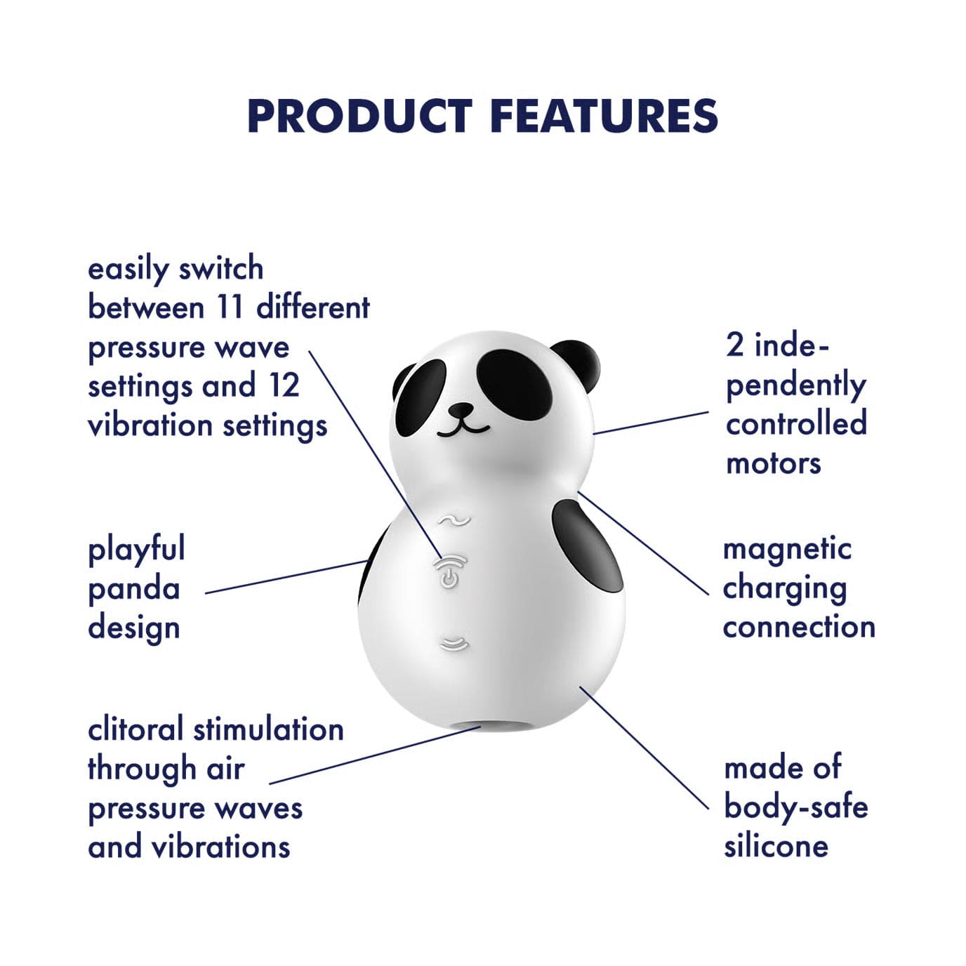 Satisfyer - Pocket Panda Clitoral Air Stimulator (Multi Colour) STF1311 Durio Asia Wholesale