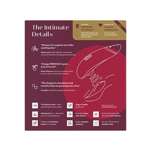 Womanizer - Premium 2 Clitoral Air Stimulator CherryAffairs