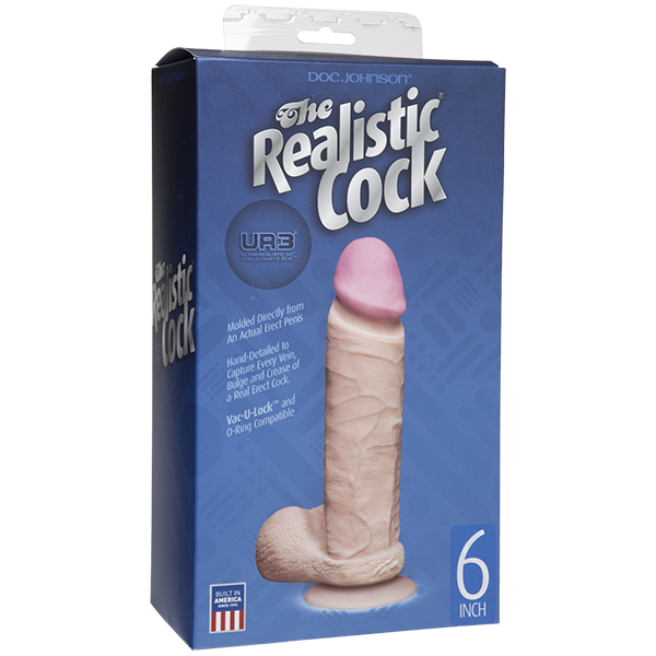 Doc Johnson - The Realistic Ultraskyn 6&quot; Cock with Balls (Beige) Realistic Dildo with suction cup (Non Vibration) Durio Asia