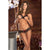 Rene Rofe - 2 Pieces Lace Peek A Boo and Crotchless Panty Set S/M (Black)