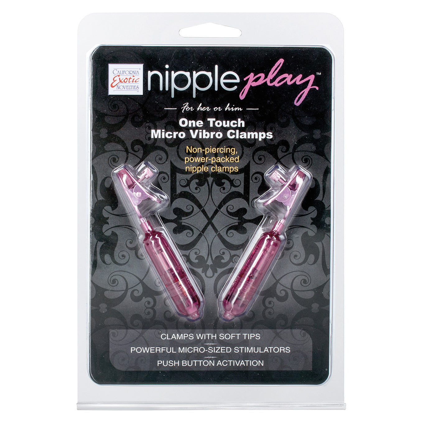 California Exotics - Nipple Play One Touch Micro Vibro Clamps Nipple Clamps (Vibration) Non Rechargeable Durio Asia