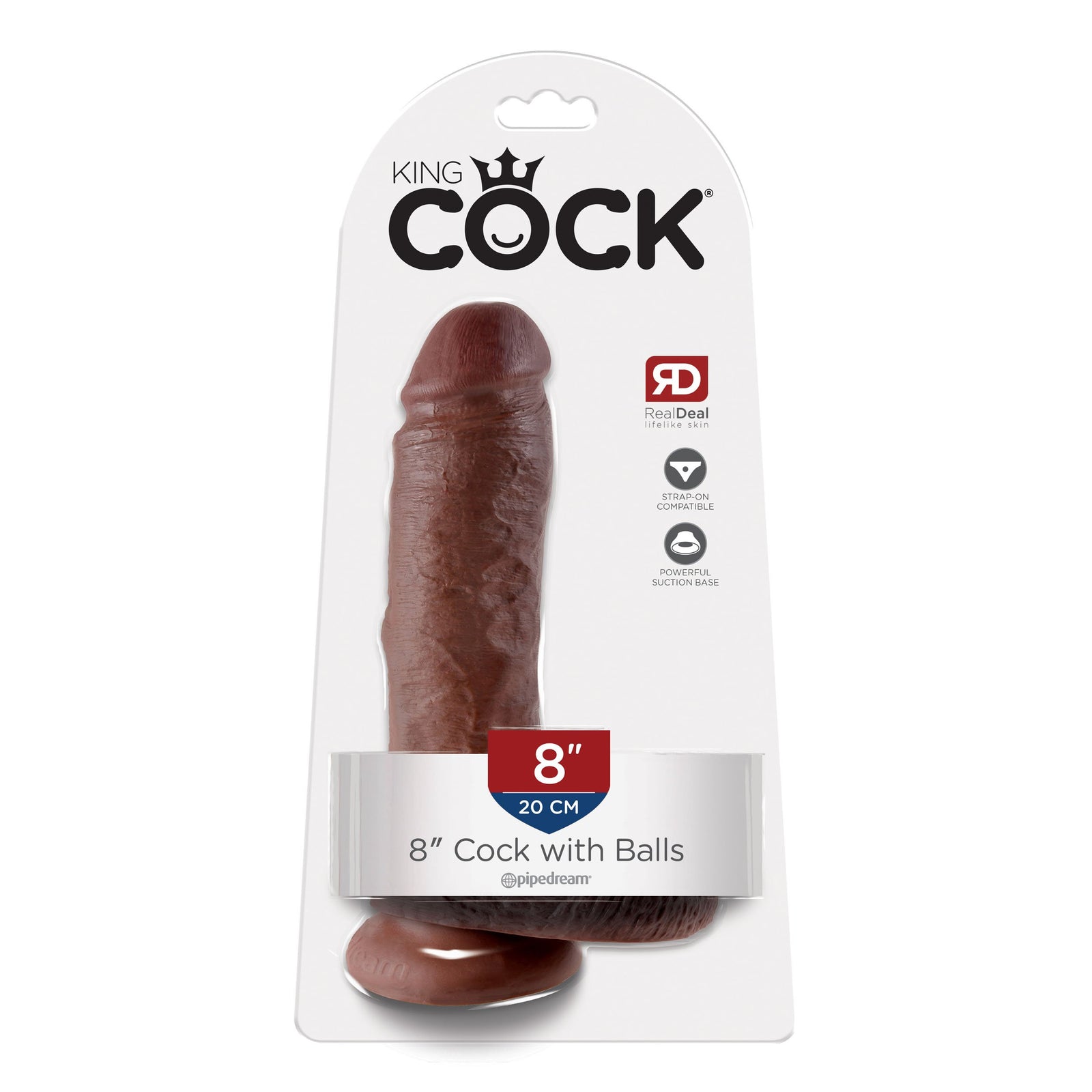 Pipedream - King Cock 8" Cock with Balls (Dark Brown)
