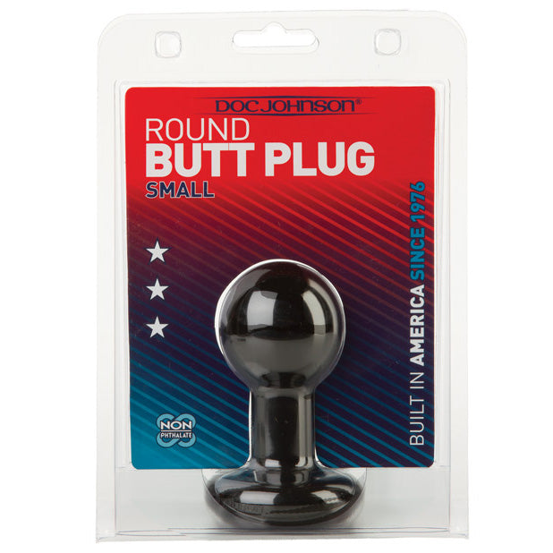 Doc Johnson - Round Butt Plug Small (Black) Anal Plug (Non Vibration) Durio Asia