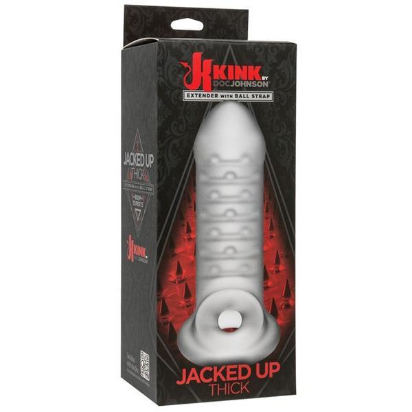 Doc Johnson - Kink Jacked Up Extender Thick with Ball Strap 8" Cock Sleeves (Non Vibration) Durio Asia