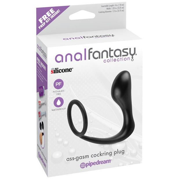 Pipedream - Anal Fantasy Ass-gasm Cockring Plug (Black) - PleasureHobby