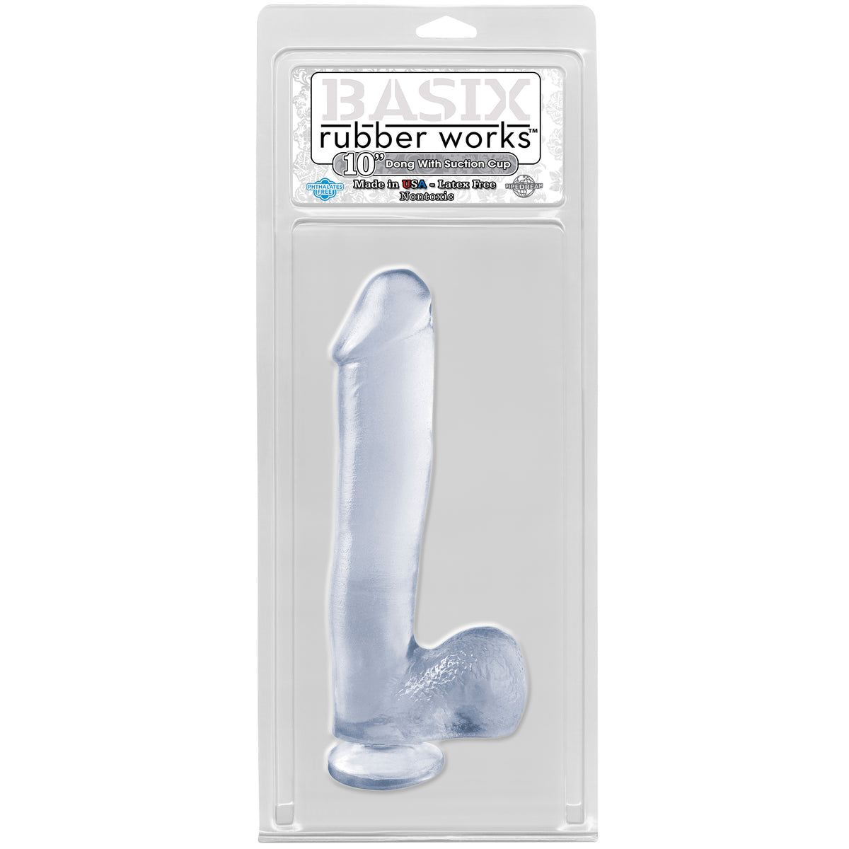 Pipedream - Basix Suction Cup Dong 10&quot; (Clear)