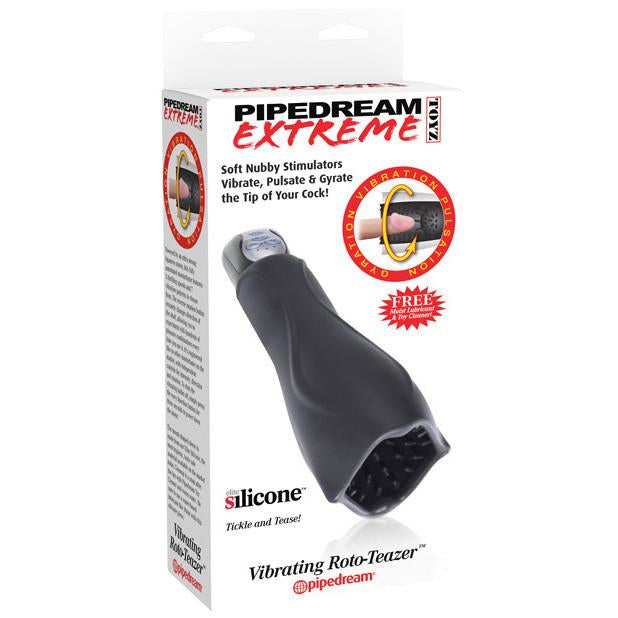 Pipedream - Extreme Vibrating Roto Teazer Masturbator (Black) - PleasureHobby