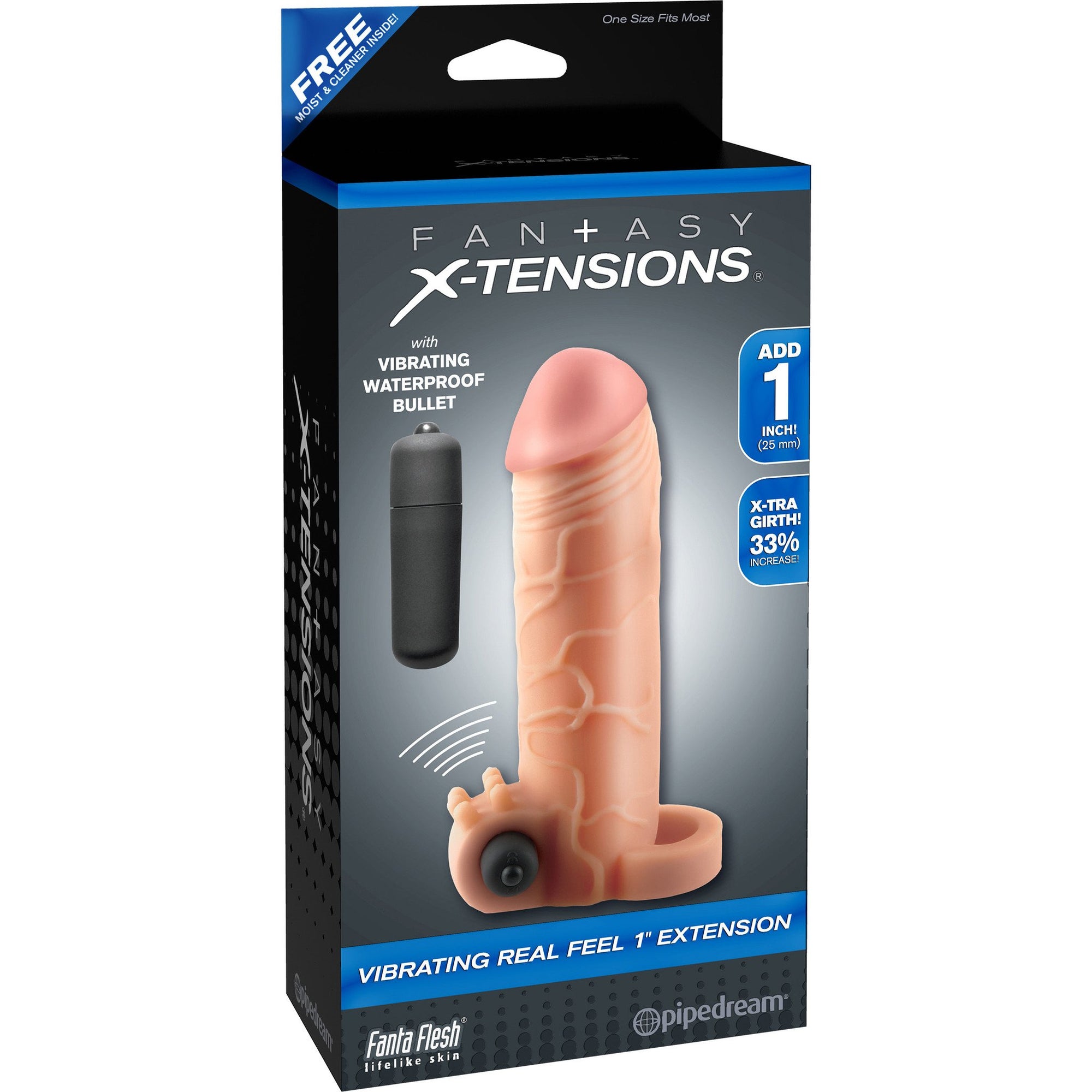 Pipedream - Fantasy X-tensions Vibrating Real Feel Extension 1" - PleasureHobby