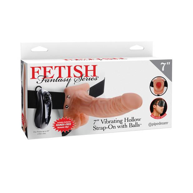 Pipedream - Fetish Fantasy Series Vibrating Hollow Strap-On with Balls 7&quot; - PleasureHobby
