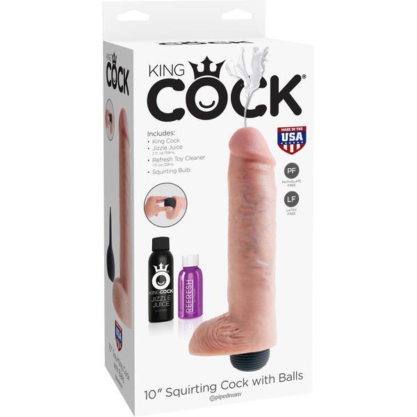 Pipedream - King Cock 10&quot; Squirting Cock with Balls - PleasureHobby