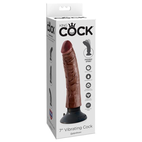 Pipedream - King Cock 7" Vibrating Cock (Brown)