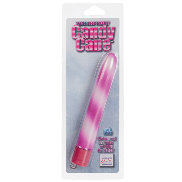 California Exotics - Candy Cane Waterproof Vibrator (Pink) Non Realistic Dildo w/o suction cup (Vibration) Non Rechargeable Durio Asia