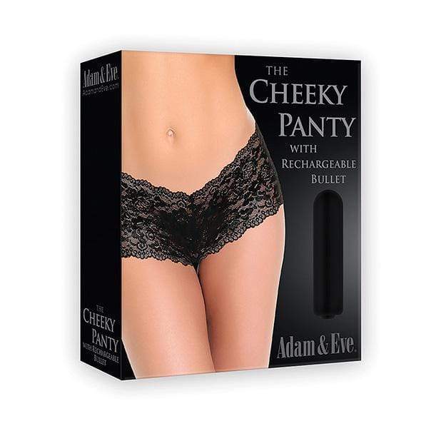 Adam and Eve - Cheeky Vibrating Panty with Rechargeable Bullet (Black) Lingerie (Vibration) Rechargeable Durio Asia