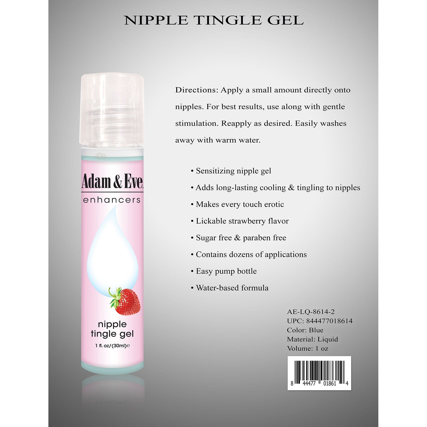Adam & Eve - Enhancers Nipple Tingle Gel 1oz Arousal Gel 844477018614 CherryAffairs